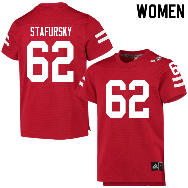 Women #62 Noah Stafursky Nebraska Cornhuskers College Football Jerseys Sale-Scarlet - Click Image to Close